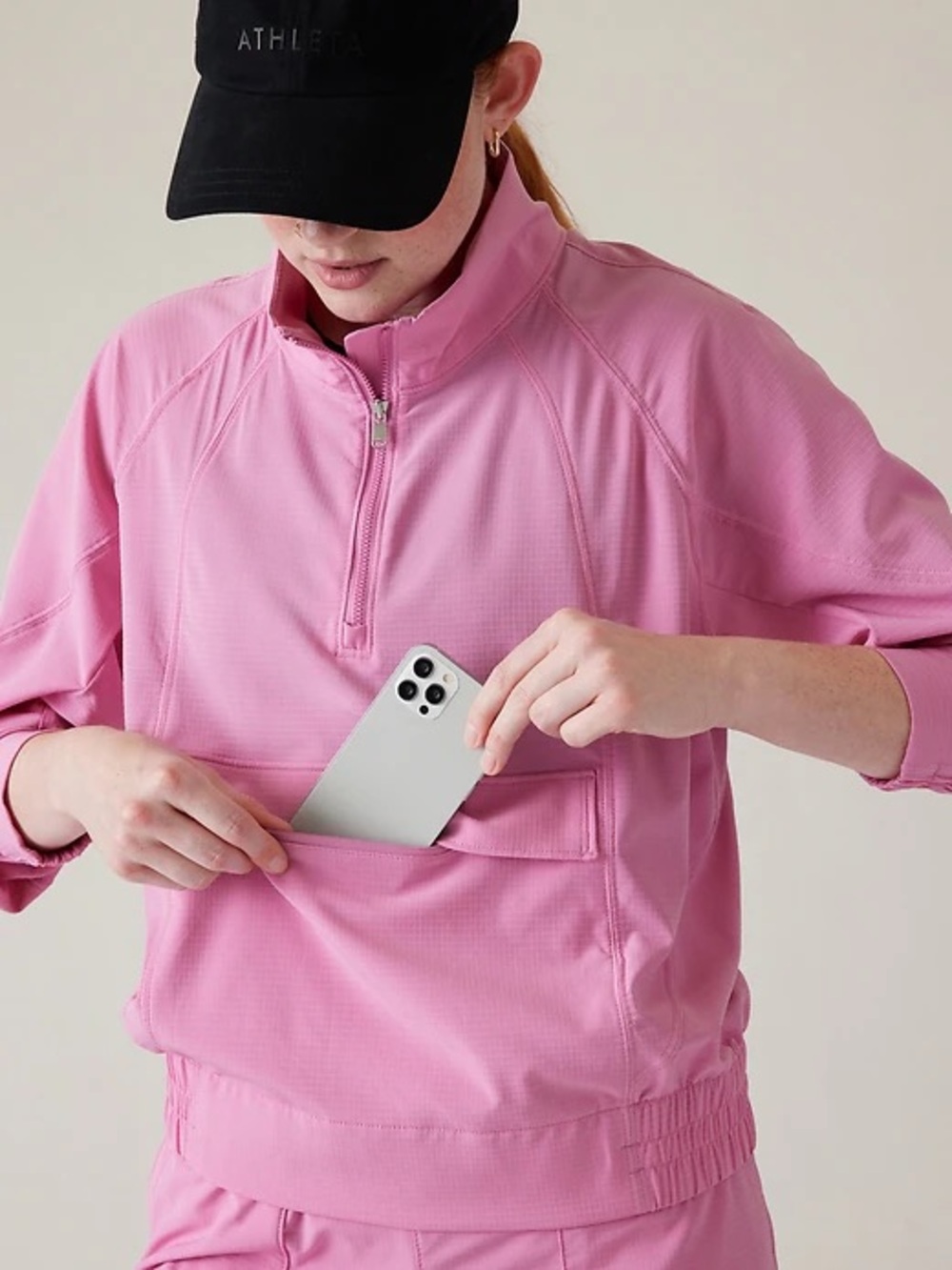 Athleta | Pink Sporty Oversized Pullover | Size XS